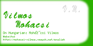 vilmos mohacsi business card